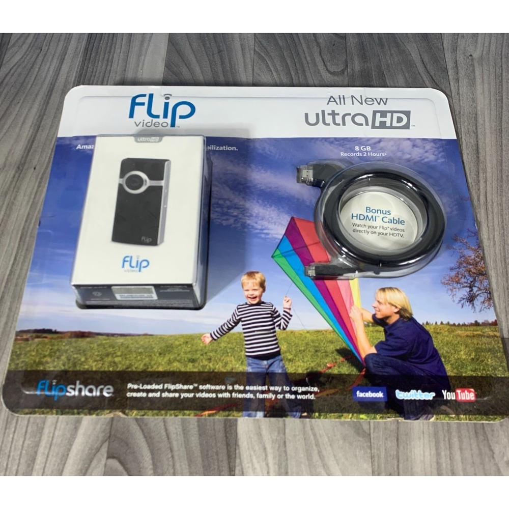 NEW Cisco Ultra HD Flip Video Camera 2 Hour 8GB Memory w HDMI